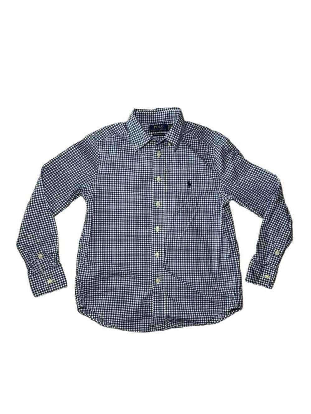 Polo Ralph Lauren Blue and White Gingham Check Long-Sleeve Button-Up Shirt